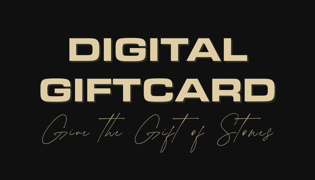 Digital gift card promotion with text on a black background